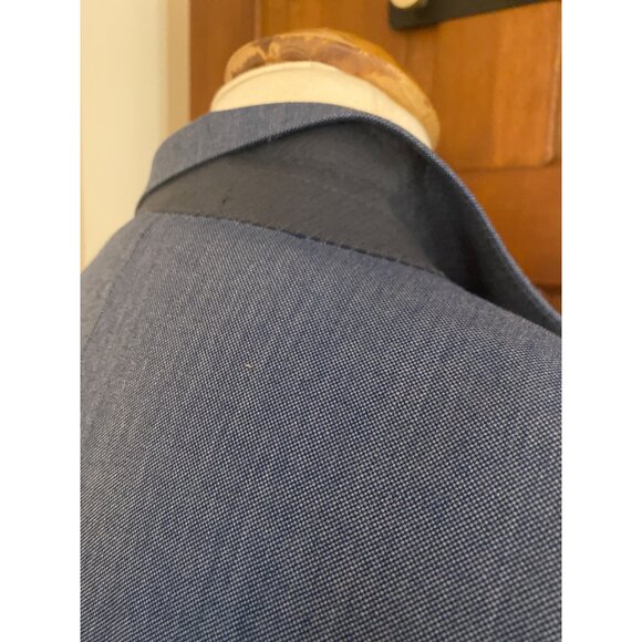 Ralph Lauren Mens 44L Solid Blue Sport Coat Two-Button Lightweight Jacket Blazer - Picture 7 of 16